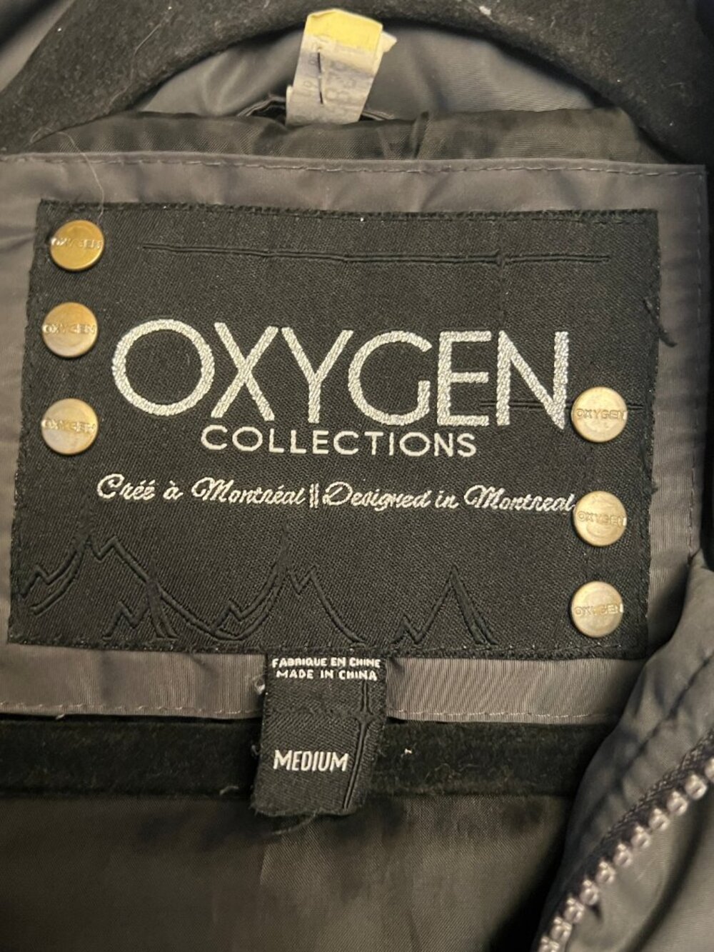 Oxygen Collections Montreal Down Puffer Jacket Gray Leather Accent Medium - Picture 8 of 11